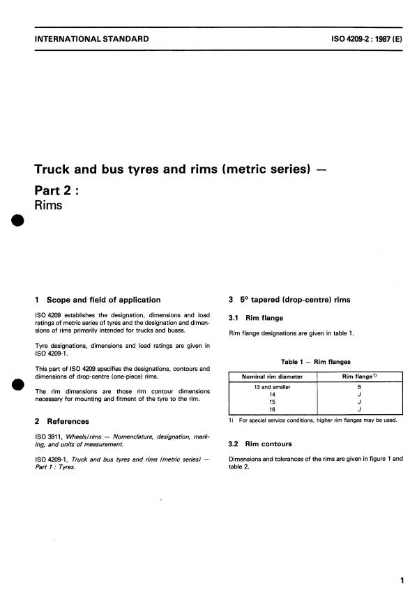 ISO 4209-2:1987 - Truck and bus tyres and rims (metric series)