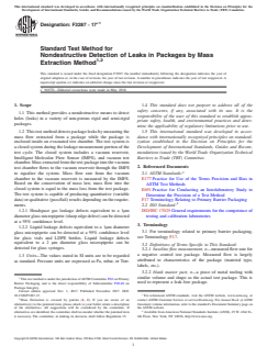 ASTM F3287-17e1 ASTM F3287-17e1 - Standard Test Method for Nondestructive Detection of Leaks in Packages by Mass Extraction Method - Page 1 preview