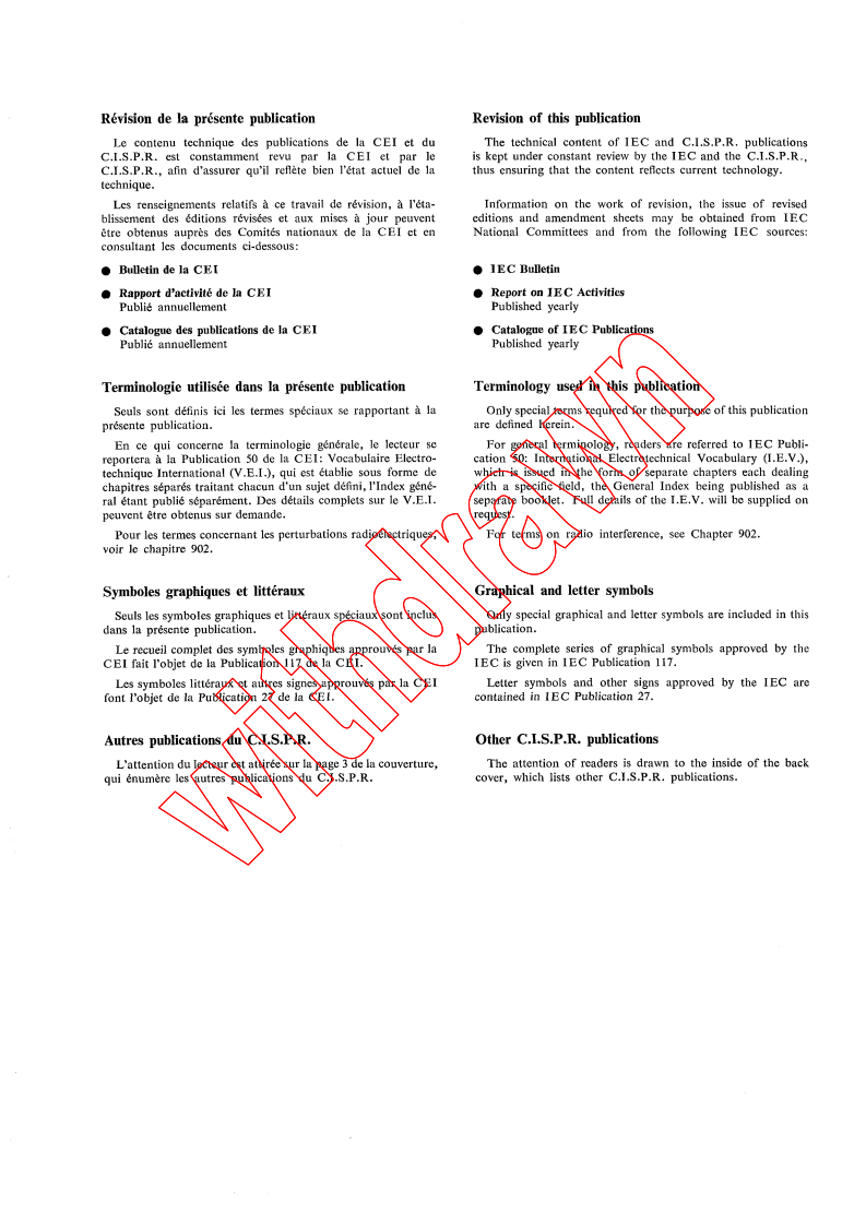 CISPR 6:1976 CISPR 6:1976 - Specification for an audio-frequency interference voltmeter
Released:1/1/1976 - Page 2 preview