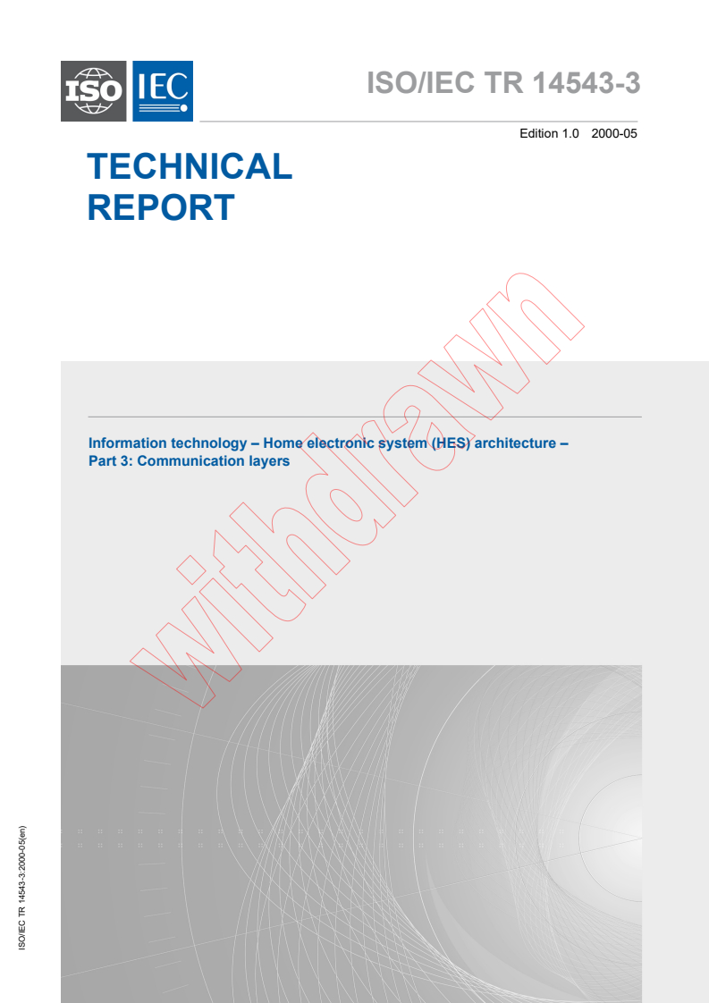 ISO/IEC TR 14543-3:2000 - Information technology - Home Electronic Systems (HES) architecture - Part 3: Communication layers
Released:5/25/2000
Isbn:2831852528