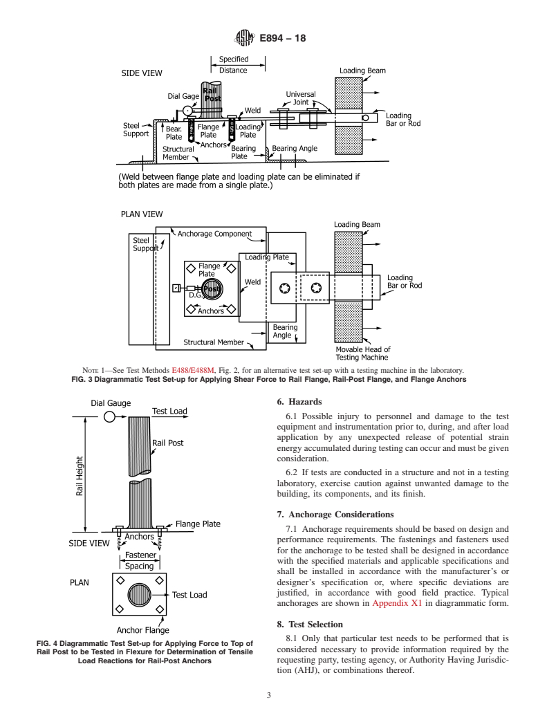 ASTM E894-18 - Standard Test Method for Anchorage of Permanent Metal Railing Systems and Rails for  Buildings