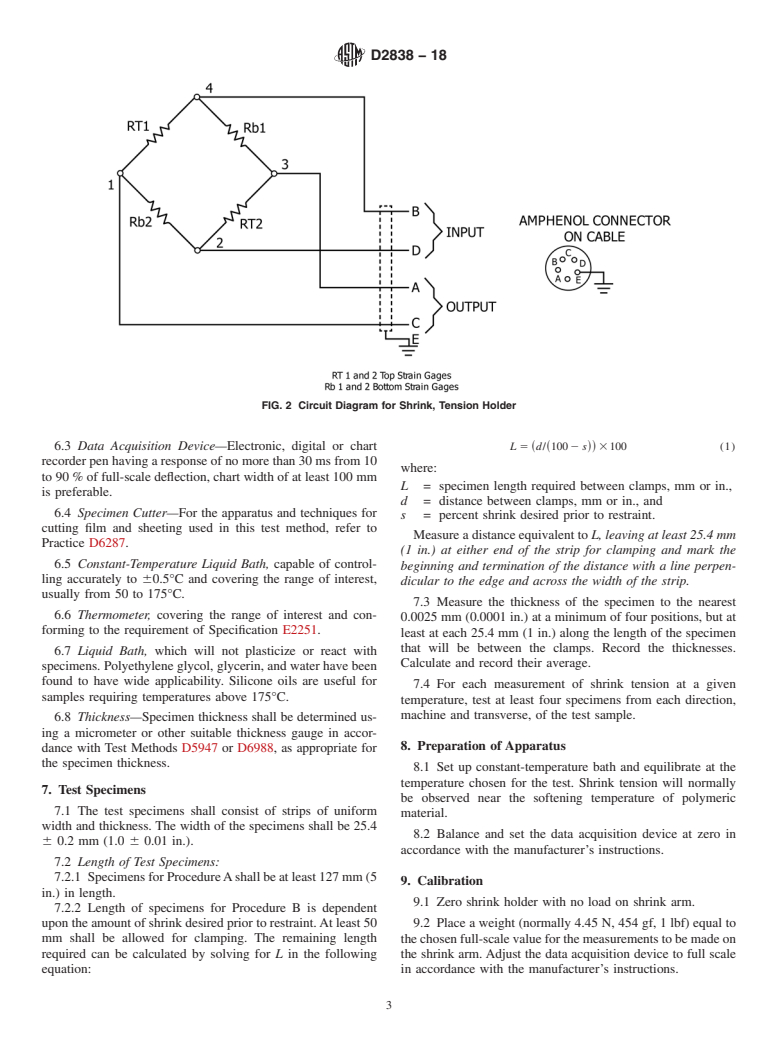 ASTM D2838-18 - Standard Test Method for Shrink Tension and Orientation Release Stress of Plastic Film  and Thin Sheeting