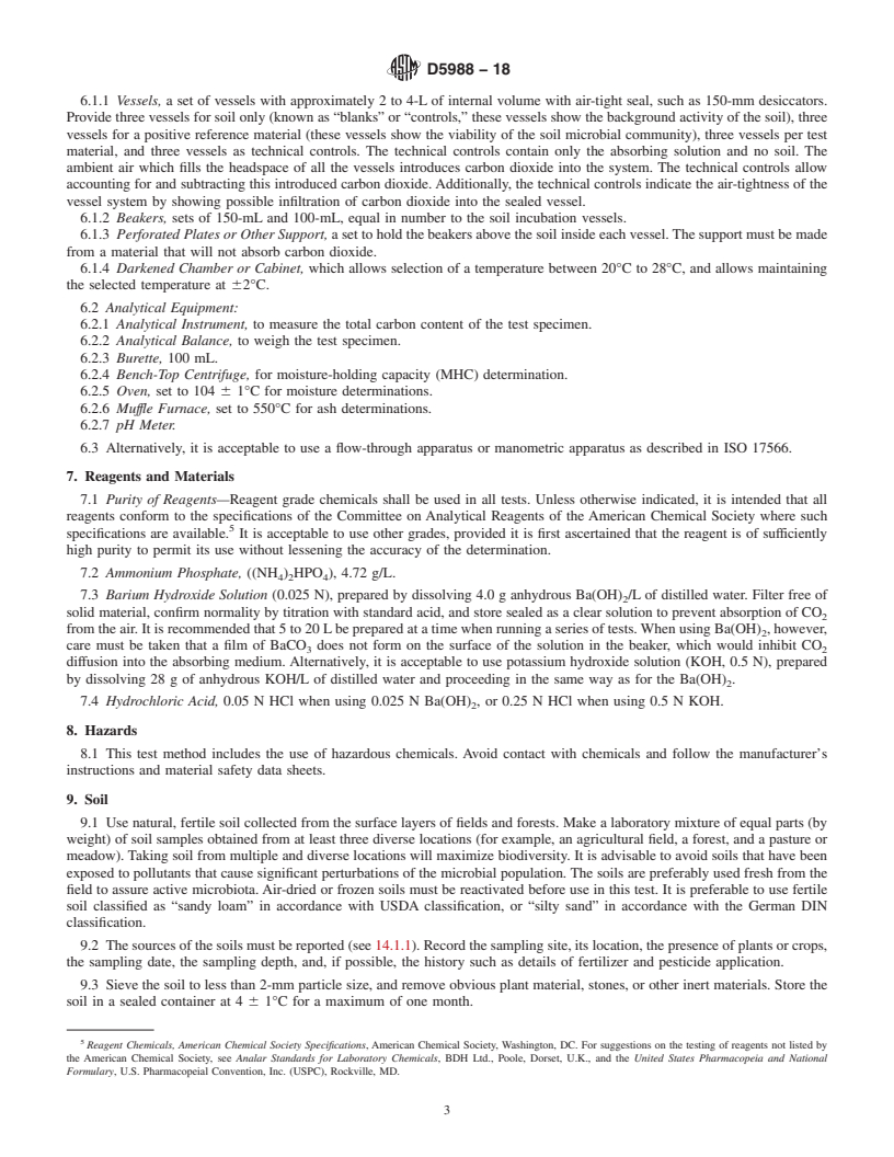 REDLINE ASTM D5988-18 - Standard Test Method for Determining Aerobic Biodegradation of Plastic Materials in  Soil