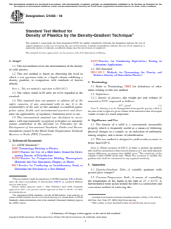 ASTM D1505-18 ASTM D1505-18 - Standard Test Method for Density of Plastics by the Density-Gradient Technique - Page 1 preview
