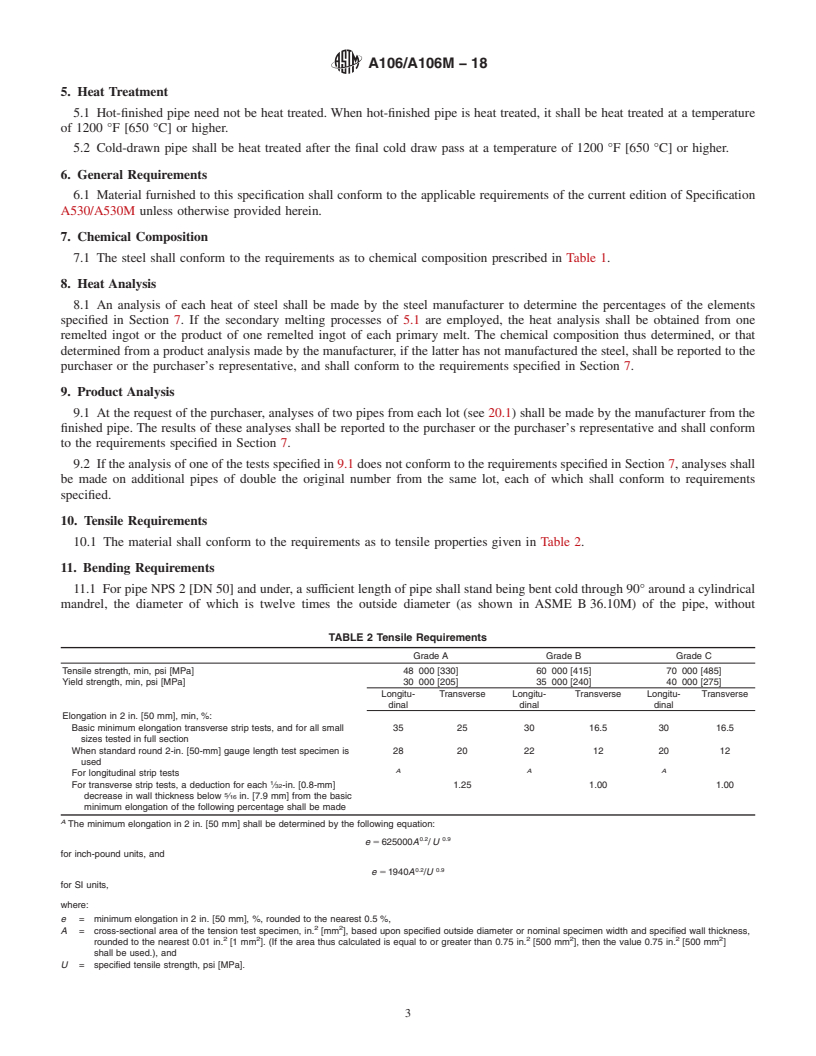 REDLINE ASTM A106/A106M-18 - Standard Specification for  Seamless Carbon Steel Pipe for High-Temperature Service