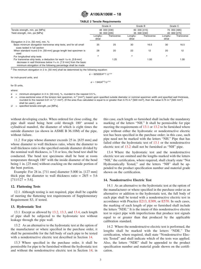 ASTM A106/A106M-18 - Standard Specification for  Seamless Carbon Steel Pipe for High-Temperature Service