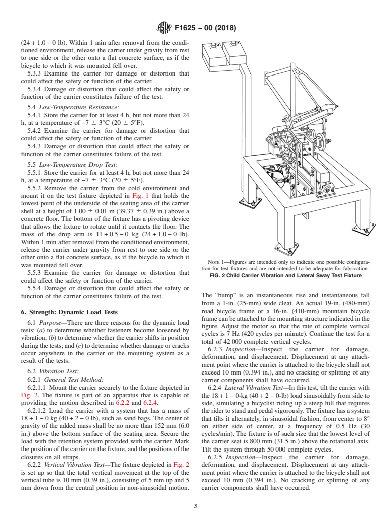 ASTM F1625-00(2018) - Standard Specification and Test Method for Rear-Mounted Bicycle Child Carriers