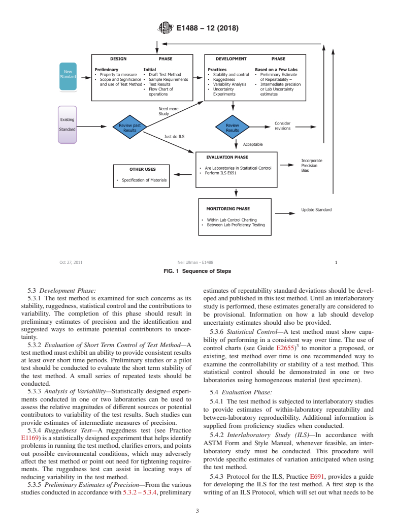 ASTM E1488-12(2018) - Standard Guide for  Statistical Procedures to Use in Developing and Applying Test  Methods