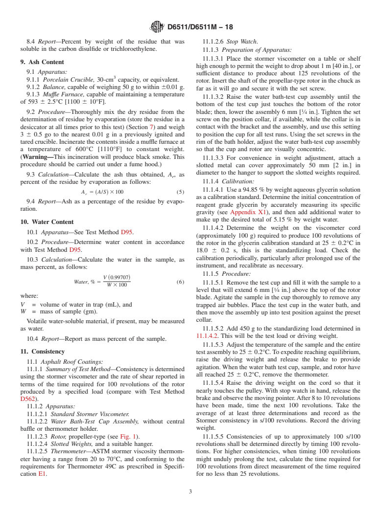 ASTM D6511/D6511M-18 - Standard Test Methods for  Solvent Bearing Bituminous Compounds