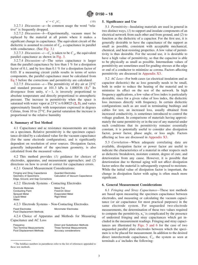 ASTM D150-18 - Standard Test Methods for  AC Loss Characteristics and Permittivity (Dielectric Constant)   of Solid Electrical Insulation