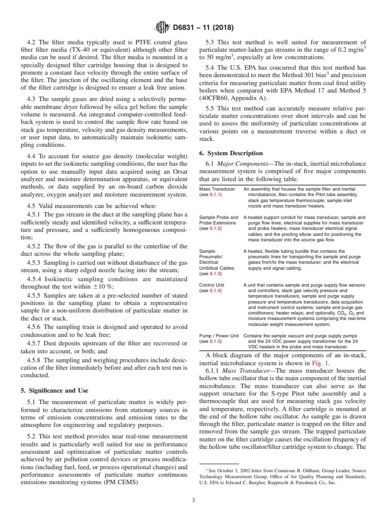 ASTM D6831-11(2018) - Standard Test Method for  Sampling and Determining Particulate Matter in Stack Gases  Using an In-Stack, Inertial Microbalance