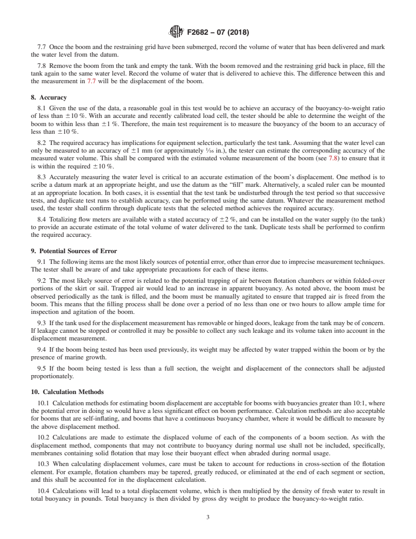 REDLINE ASTM F2682-07(2018) - Standard Guide for  Determining the Buoyancy to Weight Ratio of Oil Spill Containment  Boom