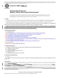 ASTM A866-18 REDLINE ASTM A866-18 - Standard Specification for Medium Carbon Anti-Friction Bearing Steel - Page 1 preview