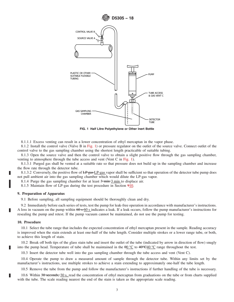 REDLINE ASTM D5305-18 - Standard Test Method for Determination of Ethyl Mercaptan in LP-Gas Vapor