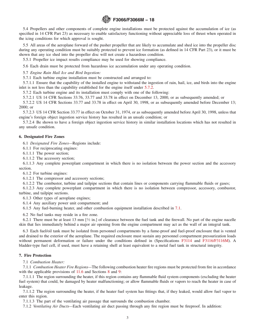 REDLINE ASTM F3066/F3066M-18 - Standard Specification for Aircraft Powerplant Installation Hazard Mitigation