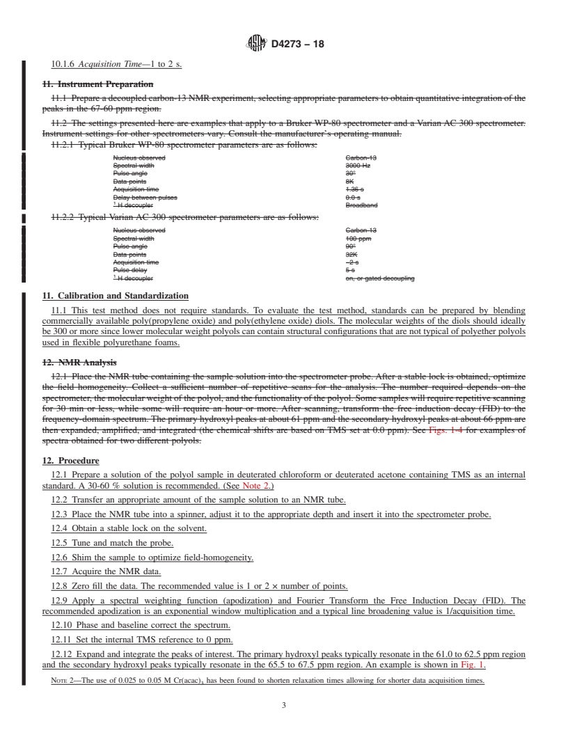 REDLINE ASTM D4273-18 - Standard Test Method for  Polyurethane Raw Materials: Determination of Primary Hydroxyl  Content of Polyether Polyols