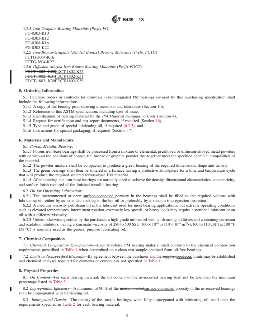 REDLINE ASTM B439-18 - Standard Specification for  Iron-Base Powder Metallurgy (PM) Bearings (Oil-Impregnated)