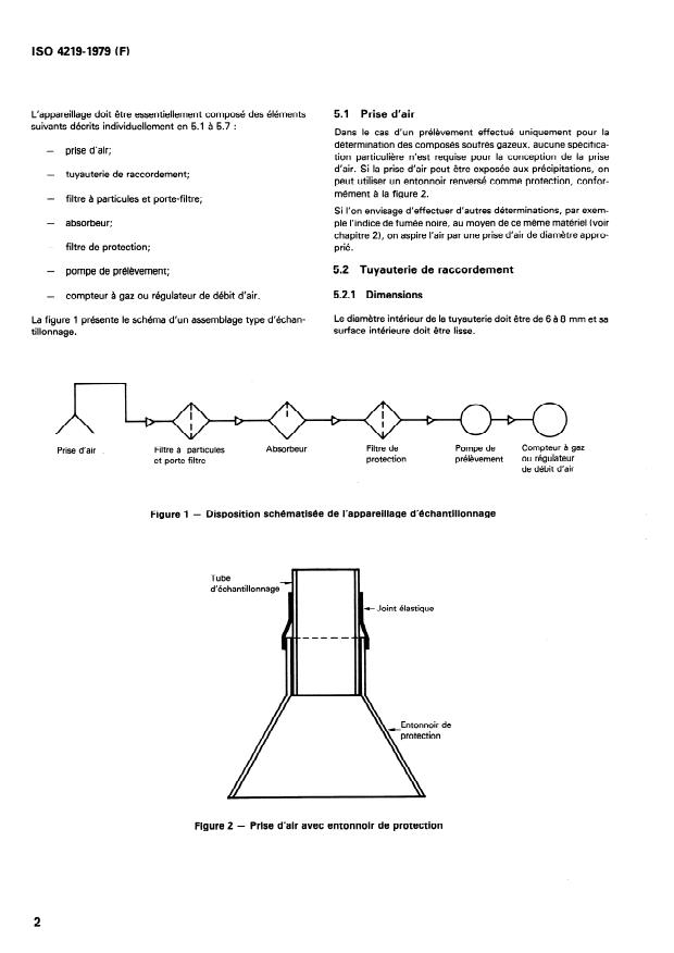 ISO 4219:1979 ISO 4219:1979 - Qualité de l'air -- Détermination des composés soufrés gazeux dans l'air ambiant -- Appareillage d'échantillonnage - Page 4 preview