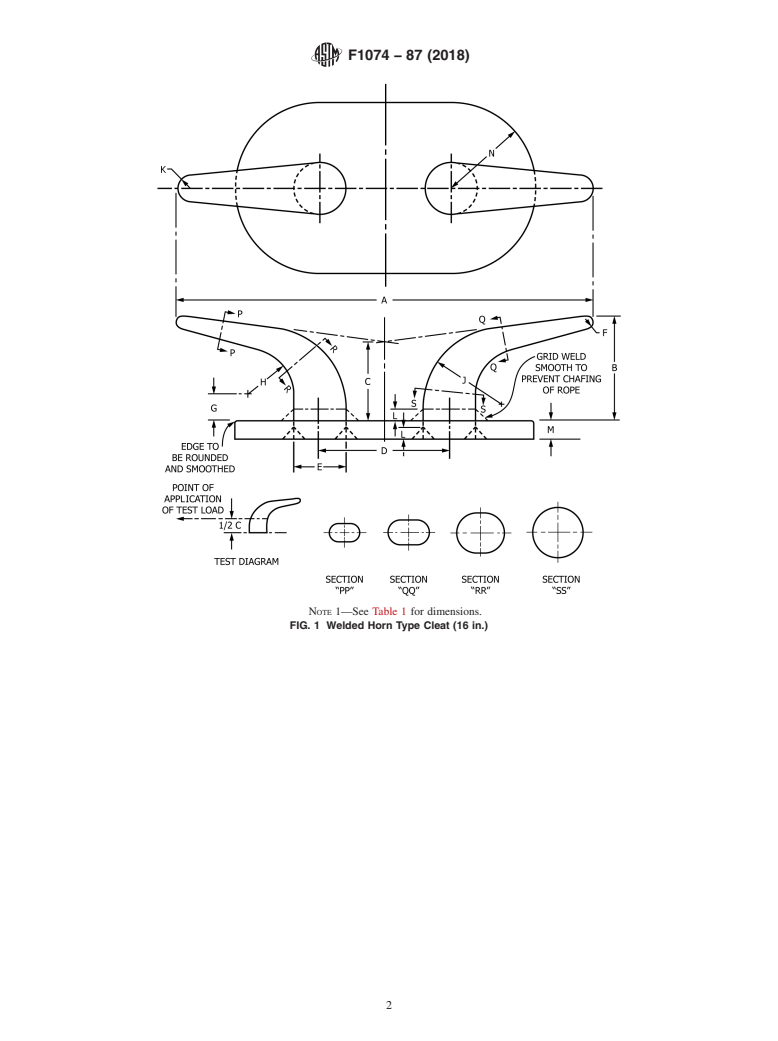 ASTM F1074-87(2018) - Standard Specification for Cleats, Welded Horn Type