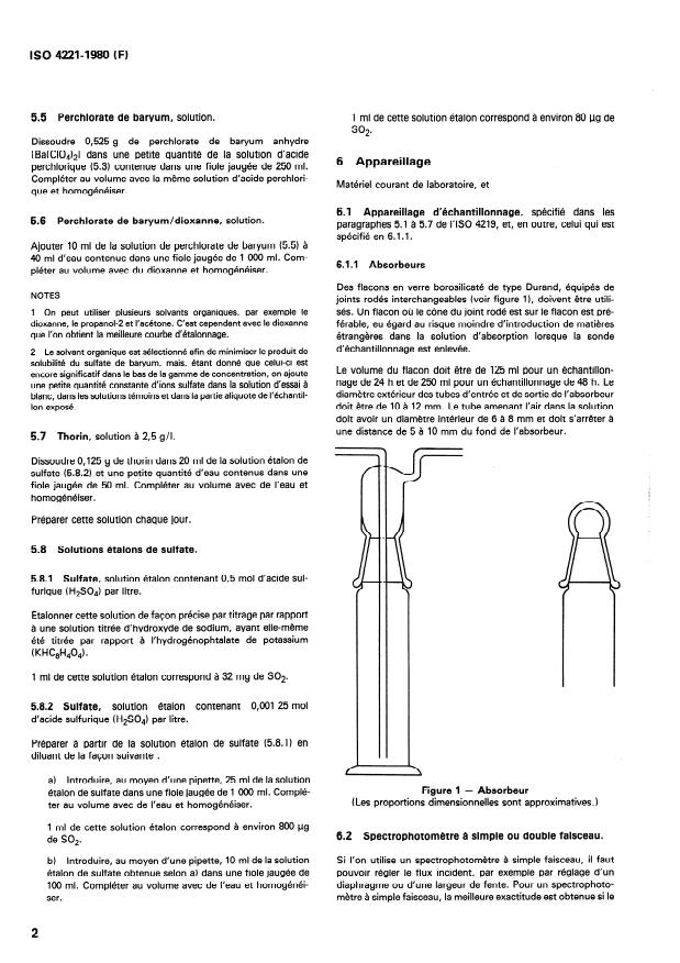 ISO 4221:1980 ISO 4221:1980 - Qualité de l'air -- Détermination de la concentration en masse du dioxyde de soufre dans l'air ambiant -- Méthode spectrophotométrique au thorin - Page 4 preview