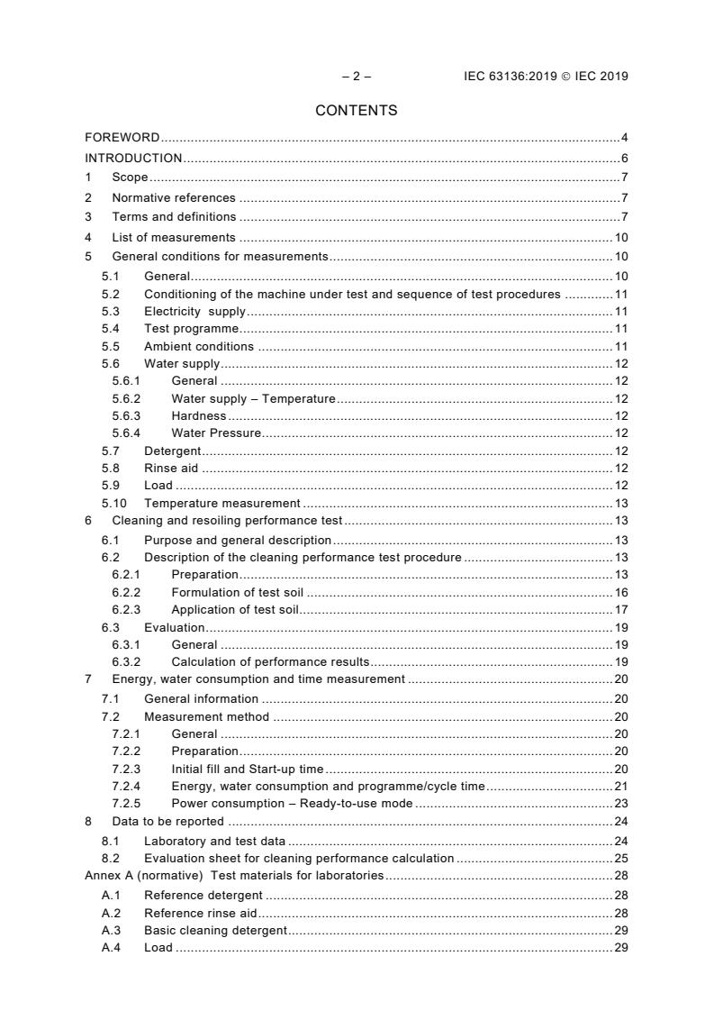 IEC 63136:2019 IEC 63136:2019 - Electric dishwashers for commercial use - Test methods for measuring the performance - Page 4 preview