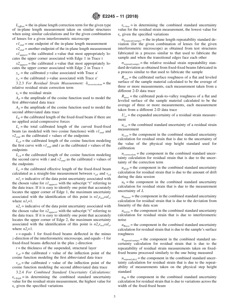 ASTM E2245-11(2018) - Standard Test Method for Residual Strain Measurements of Thin, Reflecting Films Using an Optical Interferometer