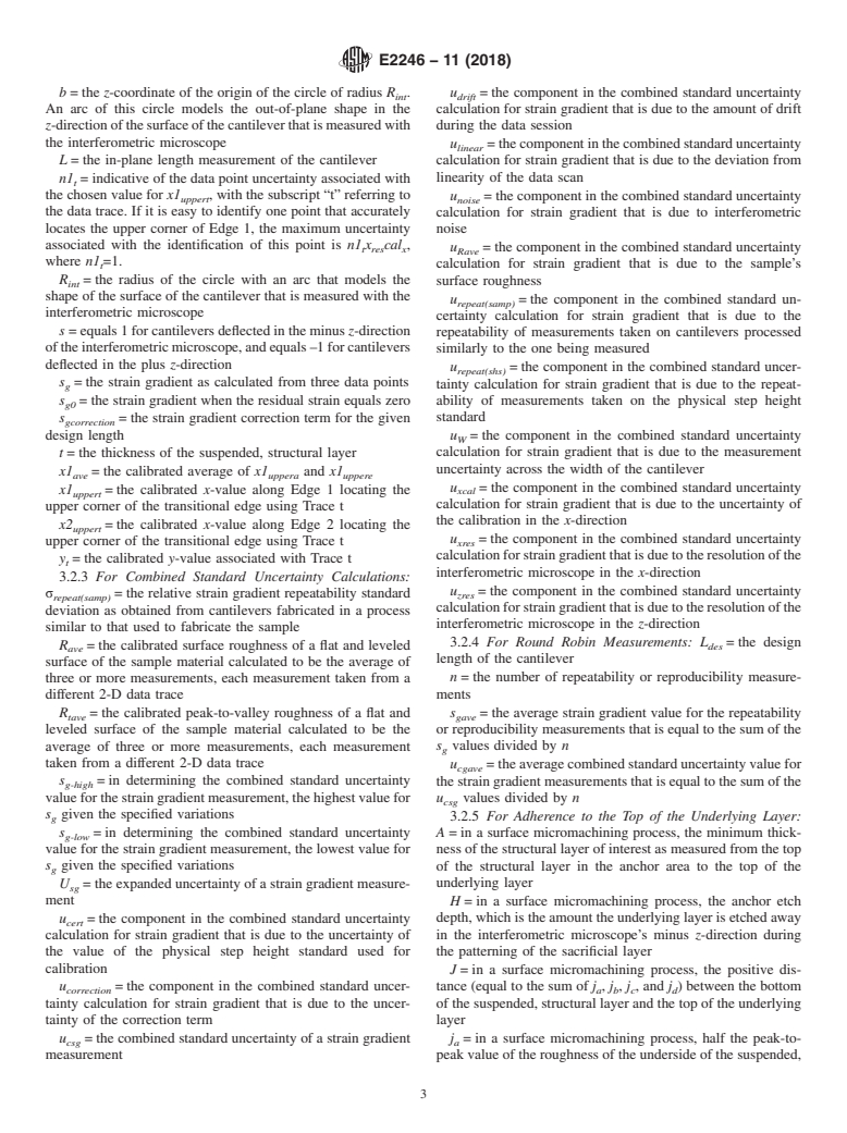 ASTM E2246-11(2018) - Standard Test Method for  Strain Gradient Measurements of Thin, Reflecting Films Using an Optical Interferometer (Withdrawn 2023)