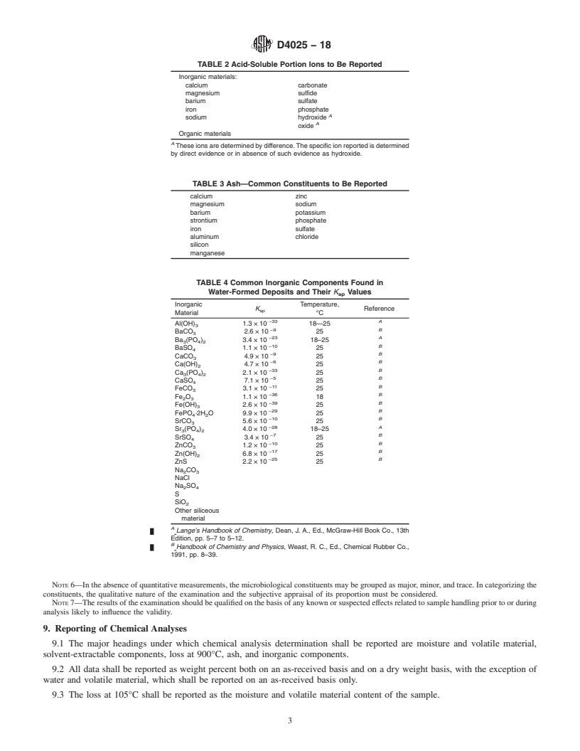 REDLINE ASTM D4025-18 - Standard Practice for  Reporting Results of Examination and Analysis of Deposits Formed  from Water for Subsurface Injection