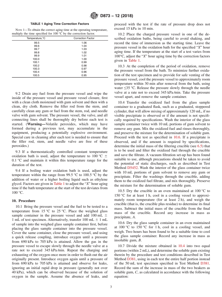 ASTM D873-12(2018) - Standard Test Method for Oxidation Stability of Aviation Fuels (Potential Residue Method)