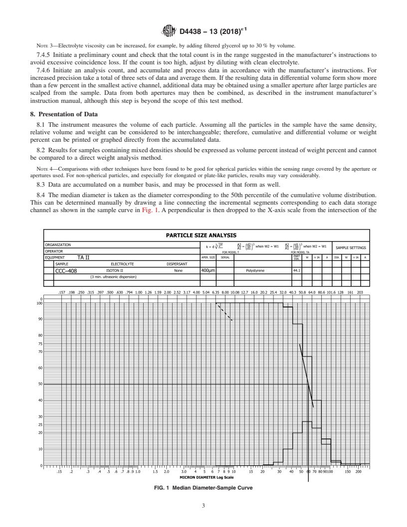 REDLINE ASTM D4438-13(2018)e1 - Standard Test Method for  Particle Size Distribution of Catalysts and Catalyst Carriers  by Electronic Counting