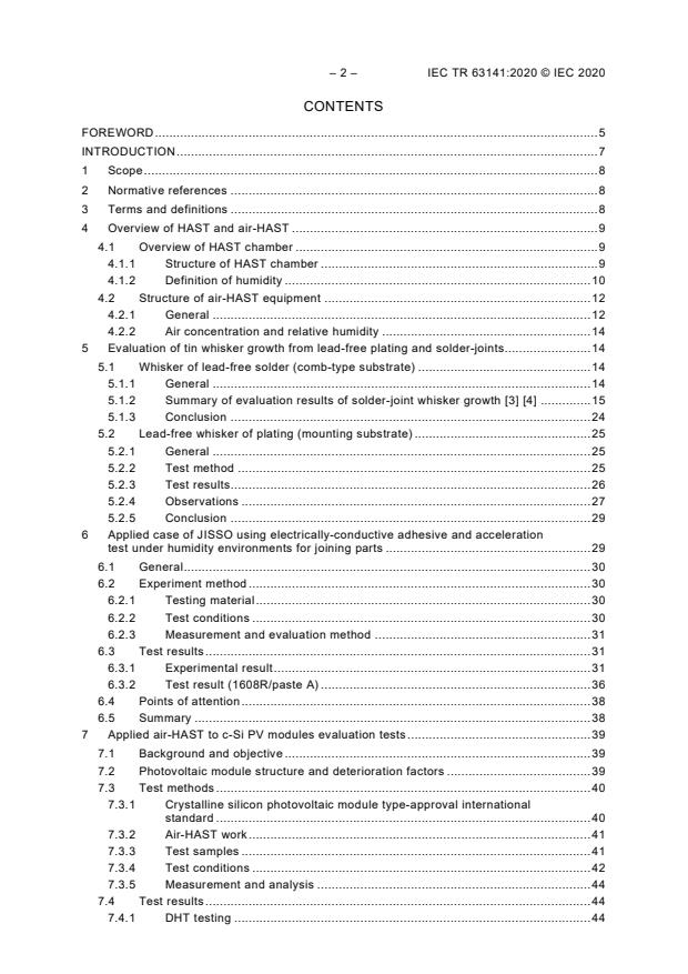 IEC TR 63141:2020 IEC TR 63141:2020 - Damp heat, steady state (unsaturated pressurized vapour with air) - Page 4 preview