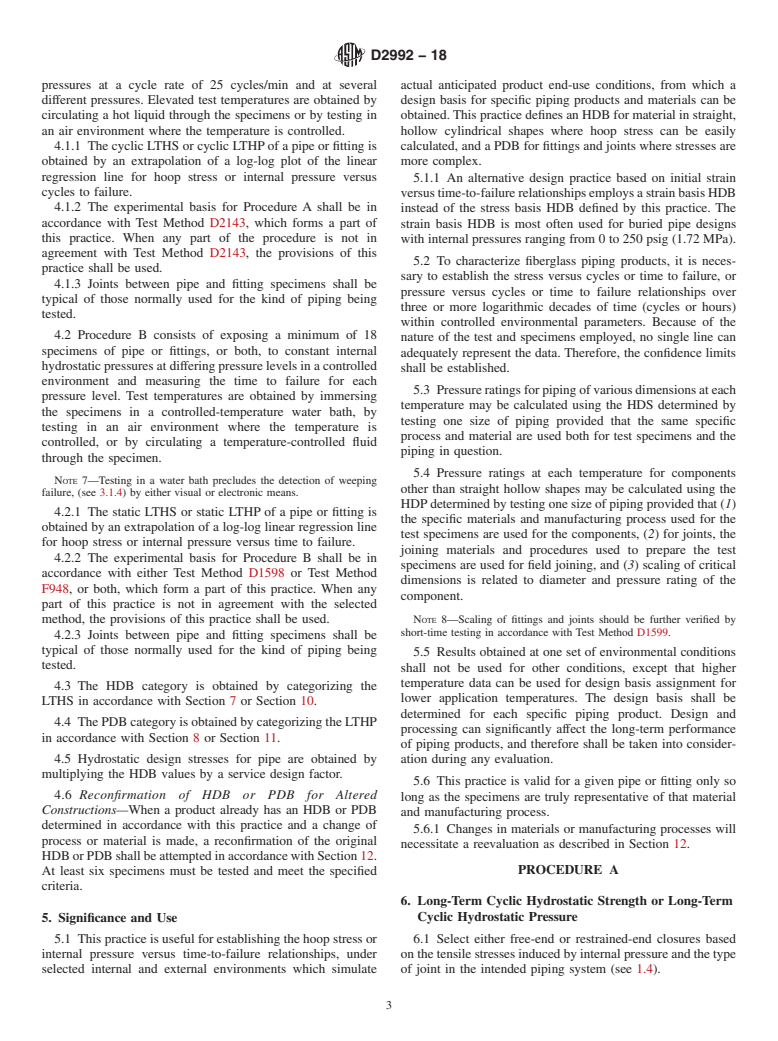 ASTM D2992-18 - Standard Practice for  Obtaining Hydrostatic or Pressure Design Basis for &#x201c;Fiberglass&#x201d;  (Glass-Fiber-Reinforced Thermosetting-Resin) Pipe and Fittings