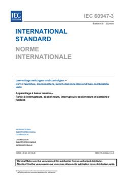 IEC 60947-3:2020 - Low-voltage switchgear and controlgear - Part 3: Switches, disconnectors, switch-disconnectors and fuse-combination units - Page 3 preview