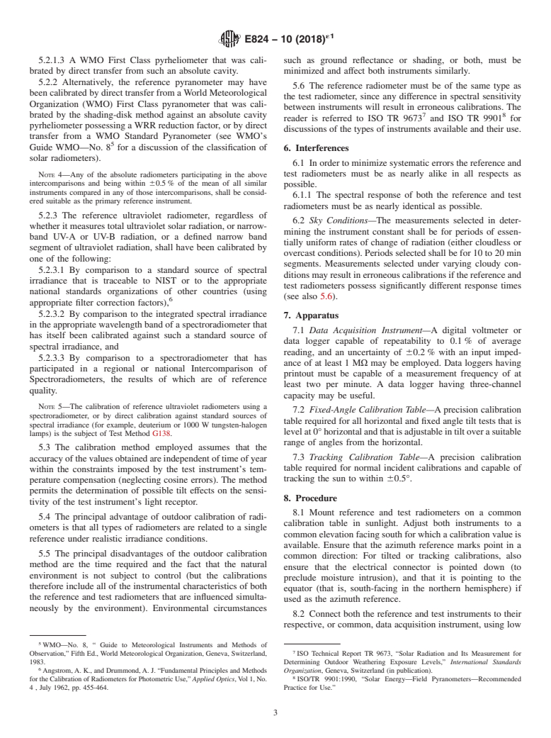 ASTM E824-10(2018)e1 - Standard Test Method for  Transfer of Calibration From Reference to Field Radiometers