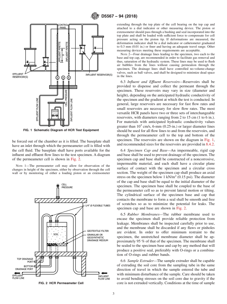 ASTM D5567-94(2018) - Standard Test Method for  Hydraulic Conductivity Ratio (HCR) Testing of Soil/Geotextile   Systems