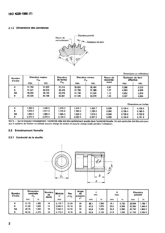 ISO 4228:1986 ISO 4228:1986 - Outils de manoeuvre pour vis et écrous -- Entraînement a cannelures pour douilles machines - Page 4 preview