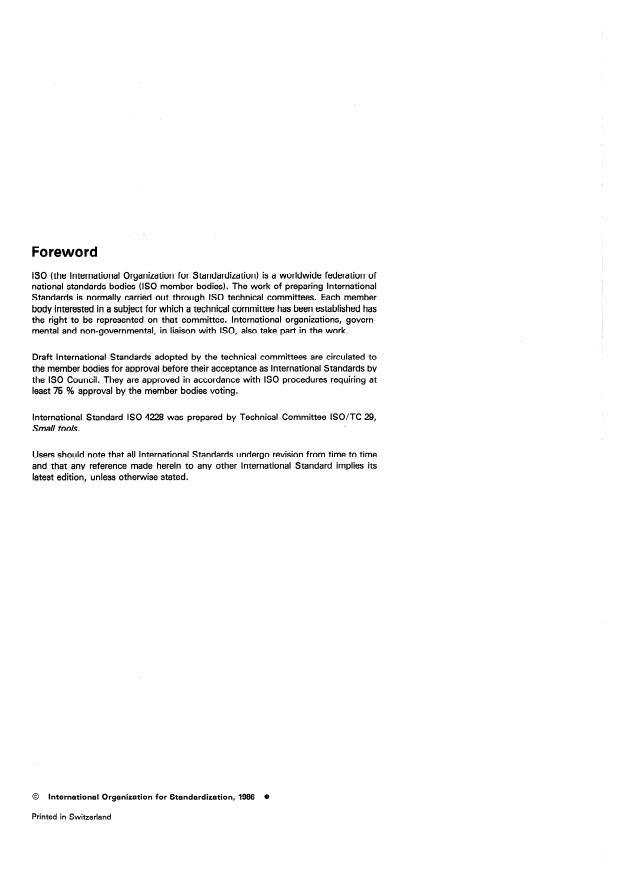 ISO 4228:1986 ISO 4228:1986 - Spanners and wrenches -- Spline drive ends for power socket wrenches - Page 2 preview