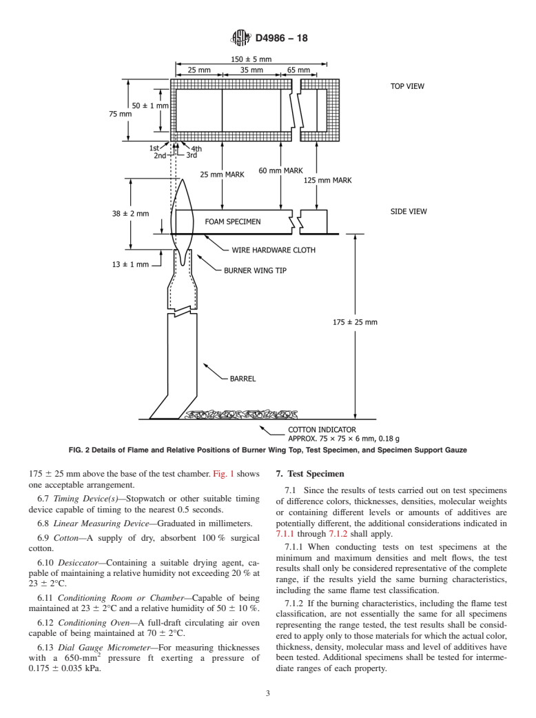 ASTM D4986-18 - Standard Test Method for  Horizontal Burning Characteristics of Cellular Polymeric Materials