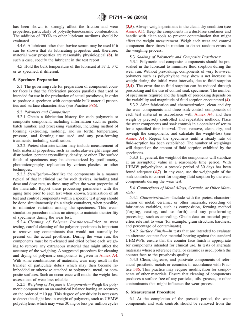 ASTM F1714-96(2018) - Standard Guide for  Gravimetric Wear Assessment of Prosthetic Hip Designs in Simulator  Devices