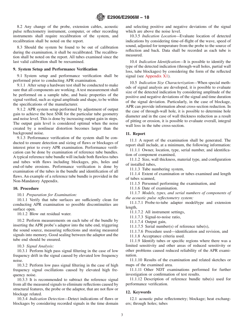 ASTM E2906/E2906M-18 - Standard Practice for Acoustic Pulse Reflectometry Examination of Tube Bundles