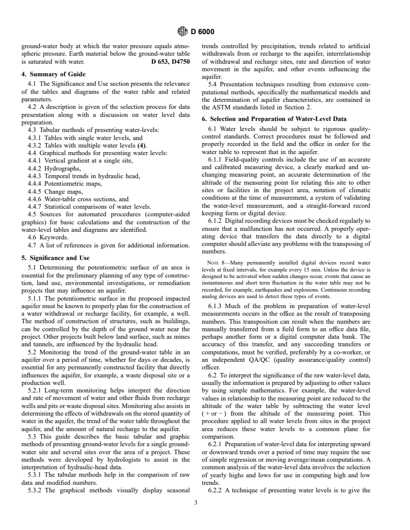 ASTM D6000-96e1 - Standard Guide for Presentation of Water-Level Information From Ground-Water Sites