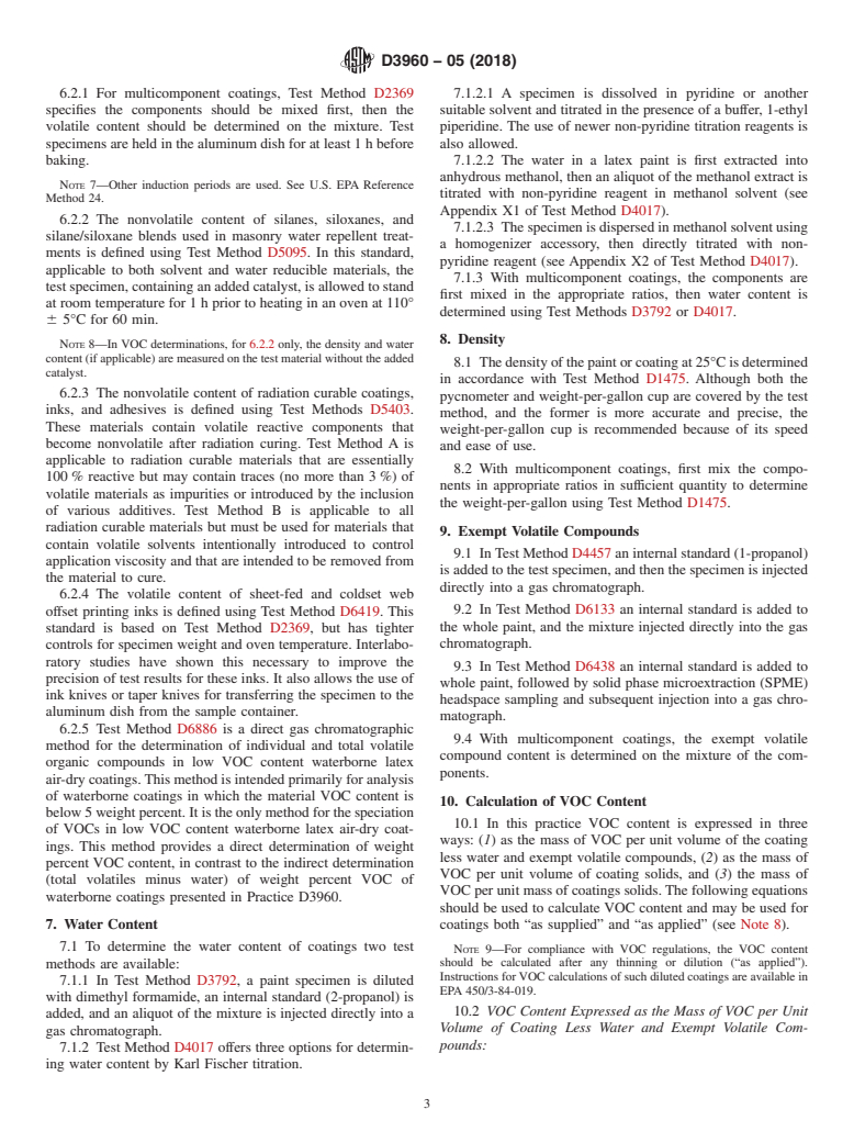 ASTM D3960-05(2018) - Standard Practice for Determining Volatile Organic Compound (VOC) Content of Paints   and Related  Coatings