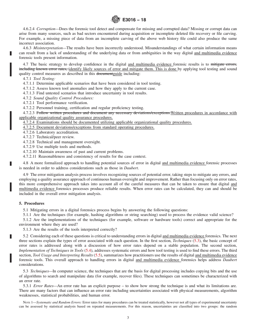 REDLINE ASTM E3016-18 - Standard Guide for Establishing Confidence in Digital and Multimedia Evidence  Forensic Results by Error Mitigation Analysis