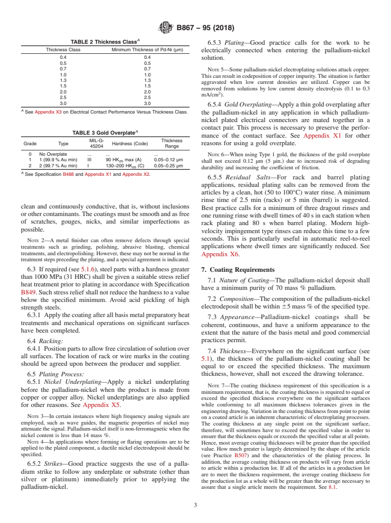 ASTM B867-95(2018) - Standard Specification for  Electrodeposited Coatings of Palladium-Nickel for Engineering  Use