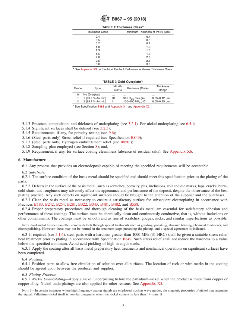 REDLINE ASTM B867-95(2018) - Standard Specification for  Electrodeposited Coatings of Palladium-Nickel for Engineering  Use