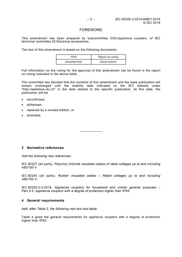 IEC 60320-3:2014/AMD1:2018 IEC 60320-3:2014/AMD1:2018 - Amendment 1 - Appliance couplers for household and similar general purposes - Part 3: Standard sheets and gauges - Page 4 preview