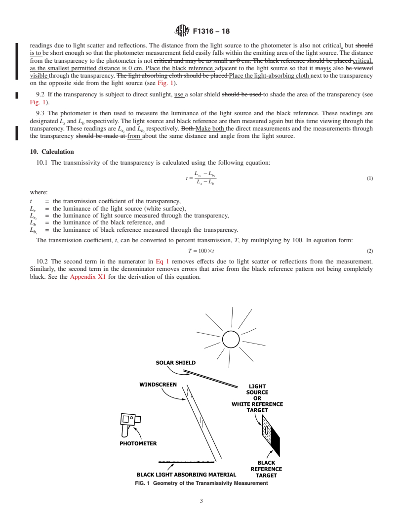 REDLINE ASTM F1316-18 - Standard Test Method for  Measuring the Transmissivity of Transparent Parts