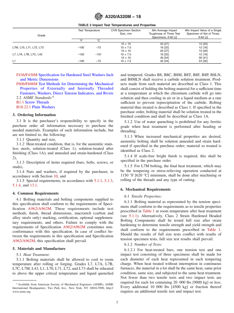 ASTM A320/A320M-18 - Standard Specification for  Alloy-Steel and Stainless Steel Bolting for Low-Temperature  Service