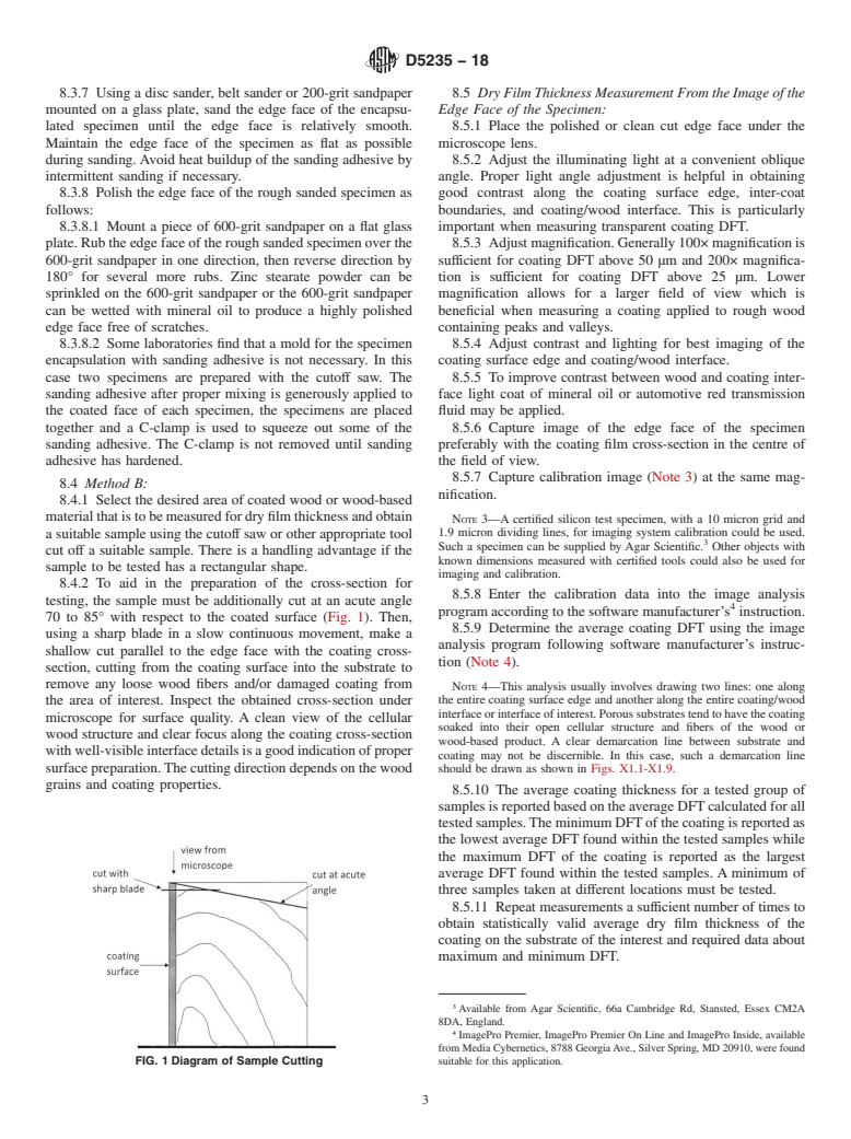 ASTM D5235-18 - Standard Test Method for Microscopic Measurement of Dry Film Thickness of Coatings on  Wood Products