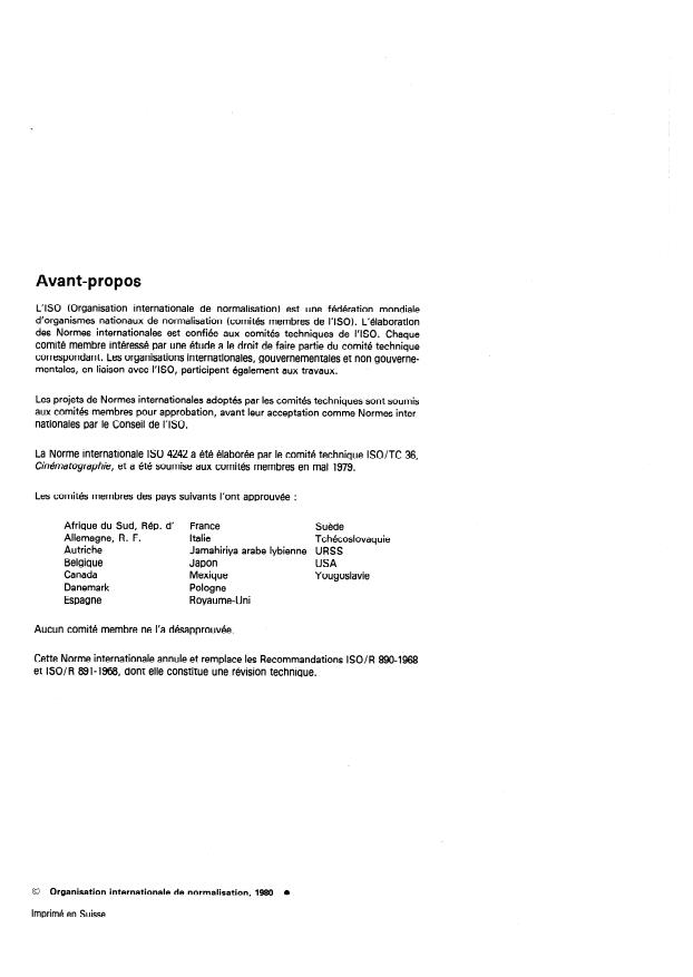 ISO 4242:1980 ISO 4242:1980 - Cinématographie -- Entrefers de tetes d'enregistrement pour enregistrement du son sur deux pistes sur film magnétique de 16 mm -- Emplacement et largeur - Page 2 preview